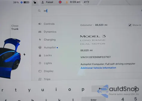 2021 Tesla Model 3 Long Range Dual Motor All-Wheel Drive from USA, damaged, VIN 5YJ3E1EB6MF037107